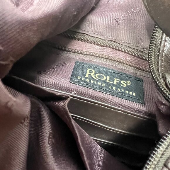 Y2K Rolfs Purse Bucket Bag Genuine Leather Brown Adjustable Strap Pockets - Picture 3 of 12